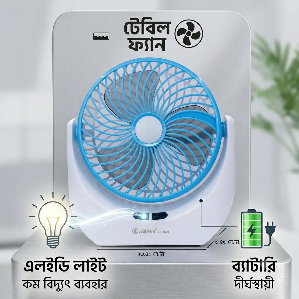 JY 1880 Portable Charger Fan