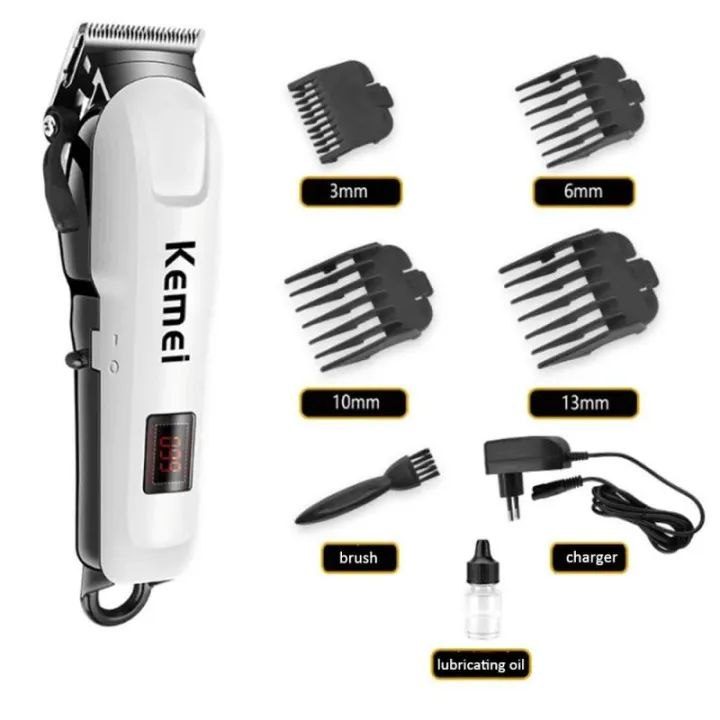 ✨ Kemei KM-809A Digital Electric Rechargeable Professional Hair Clipper Trimmer ✨