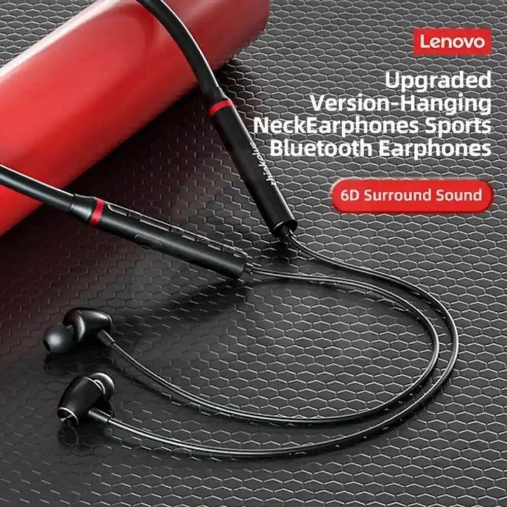 Lenovo Upgraded Hanging NeckEarphones Sports Bluetooth Earphones (6D Surround Sound) 🔴🏃‍♂️