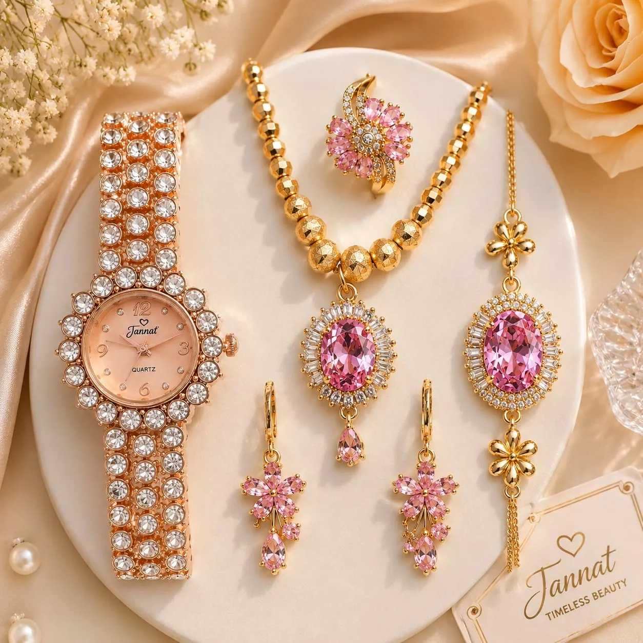 💎✨ এক্সক্লুসিভ গয়না ও ঘড়ি কম্বো সেট ✨💎
