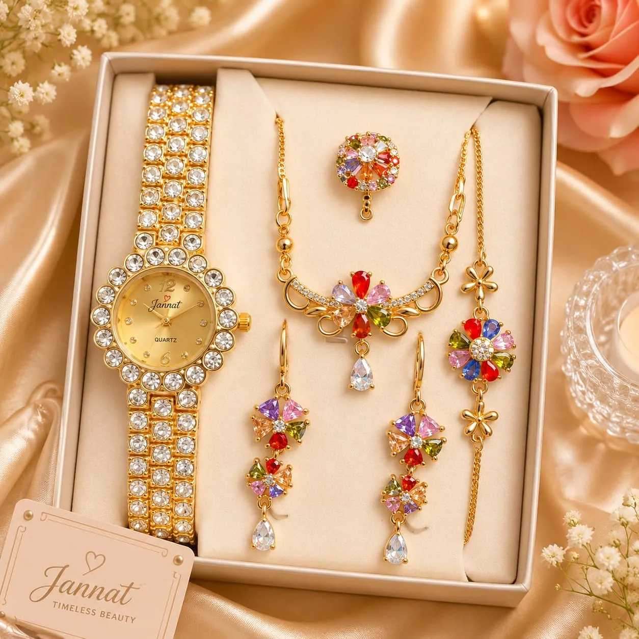 💎✨ এক্সক্লুসিভ গয়না ও ঘড়ি কম্বো সেট ✨💎