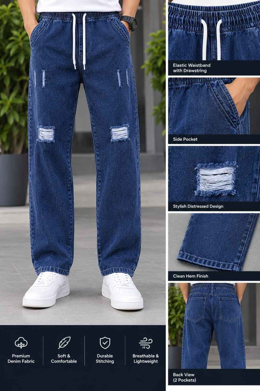 Stylish Semi Baggy Cargo Denim Pant